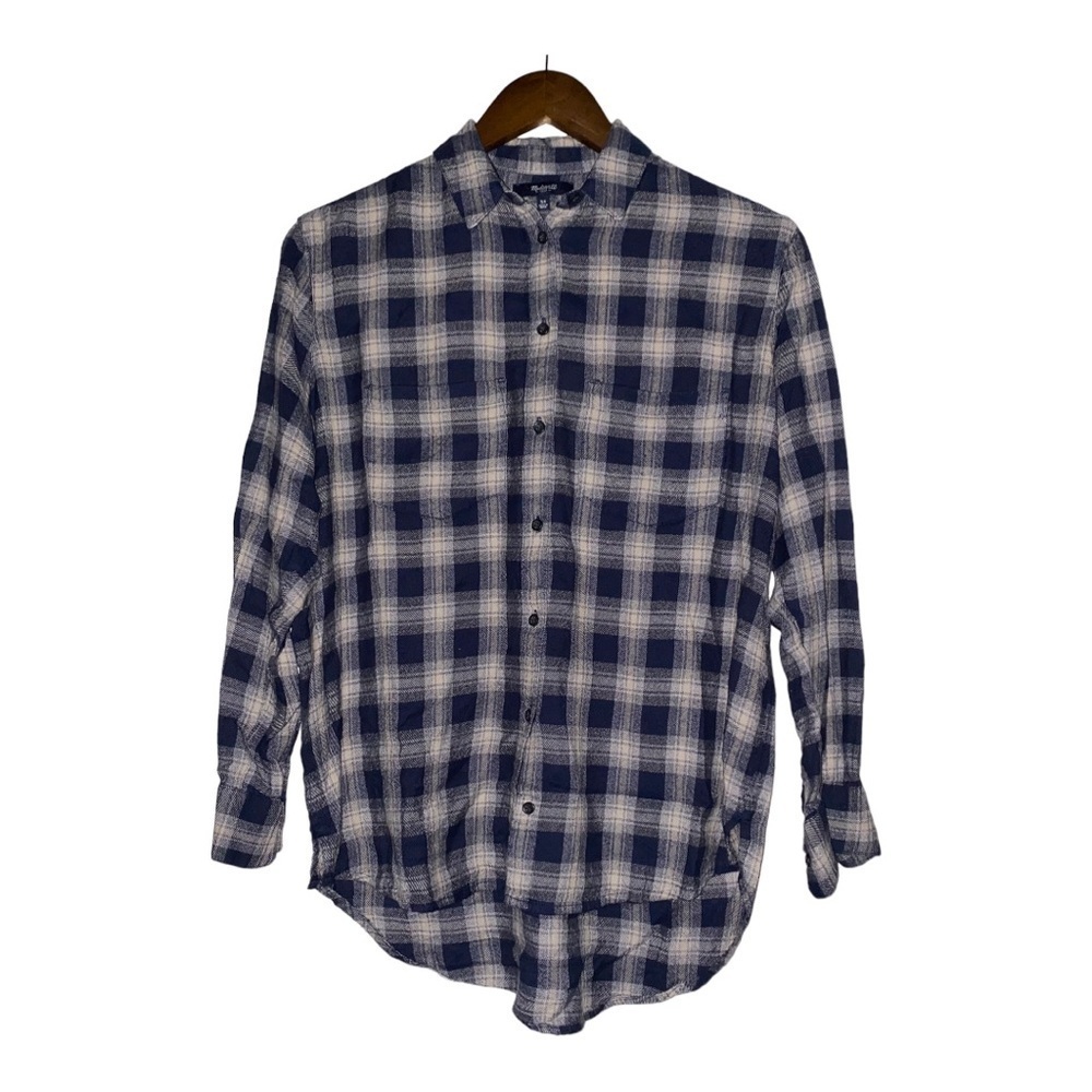 Madewell Check Plaid Flannel Shirt Women XS Outdoor Farm Chore Utility Work